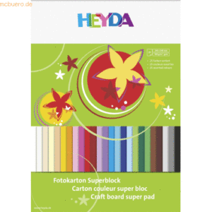 5 x Heyda Fotokarton-Block 300 g/qm 24x34cm Regenbogen 25 Blatt