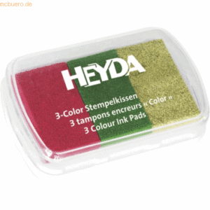 Heyda Stempelkissen je Farbe 6x3cm Weihnachtsfarben (3 Farben)