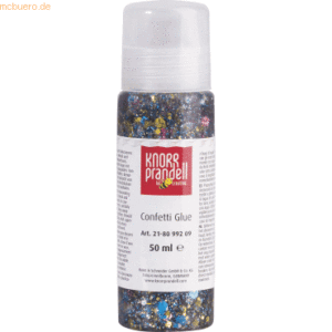 6 x Knorr prandell Glitterfarbe Konfetti Glue 50ml Hexagon bunt