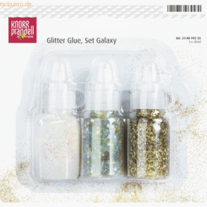 5 x Knorr prandell Glitterfarbe Glue Set 3x30ml Galaxy