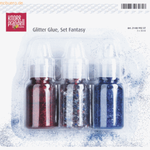 5 x Knorr prandell Glitterfarbe Glue Set 3x30ml Fantasy