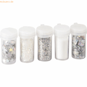 5 x Knorr prandell Glitter-Mix 5x4g silber