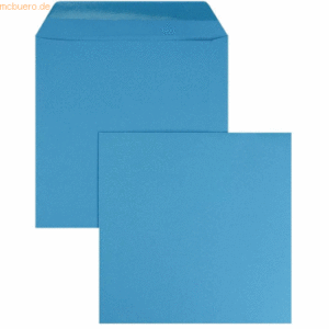 Blanke Briefumschläge 190x190mm 120g/qm gummiert VE=100 Stück azurblau