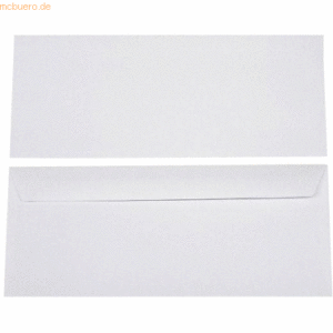 Blanke Briefumschläge 127x310mm 100g/qm gummiert VE=250 Stück weiß