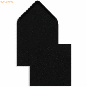 Blanke Briefumschläge 155x155mm 100g/qm gummiert VE=100 Stück schwarz