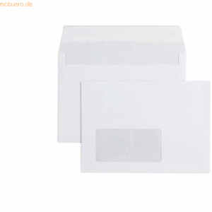 Blanke Briefumschläge 125x176mm (DIN B6) 80g/qm haftklebend Fenster VE