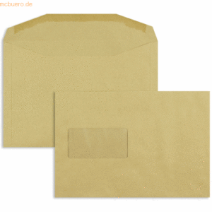 Blanke Kuvertierhüllen 162x235mm 80g/qm gummiert Fenster VE=500 Stück