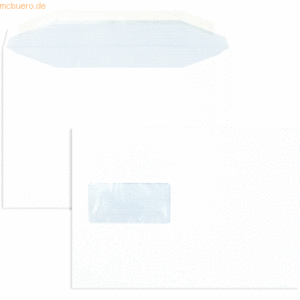 Blanke Kuvertierhüllen 178x254mm 90g/qm gummiert Sonderfenster VE=500