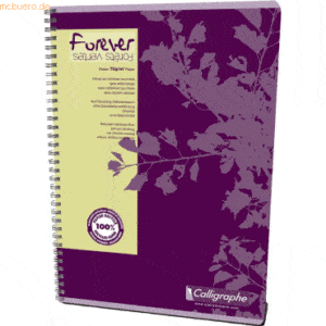 5 x Clairefontaine Spiralbuch Forever A4 90 Blatt RC liniert