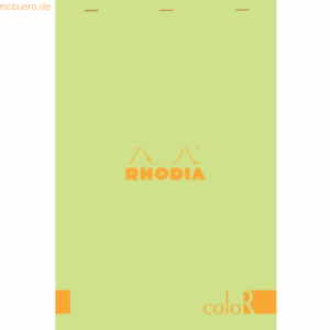 5 x Rhodia Notizblock color A4 liniert 70 Blatt anisgrün