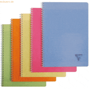 5 x Clairefontaine Spiralbuch A4 Linicolor Seyes-Lineatur 90 Blatt far