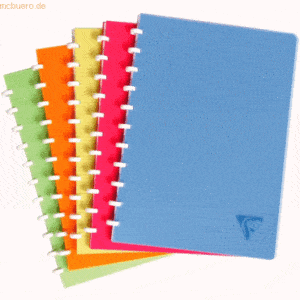 5 x Clairefontaine Spiralblock Linicolor Clairing A4 72 Blatt kariert