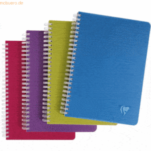 10 x Clairefontaine Spiralbuch Linicolor 9x14cm 50 Blatt liniert farbi