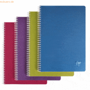 10 x Clairefontaine Spiralbuch Linicolor 11x17cm 50 Blatt kariert farb