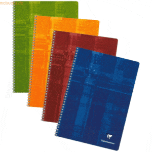 5 x Clairefontaine Spiralbuch A4 Seyes-Lineatur 112 Blatt farbig sorti