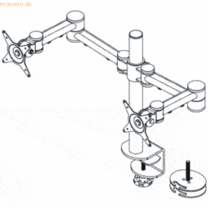 Dataflex Monitorarm ViewMate Style 632 für 2 Monitore silber