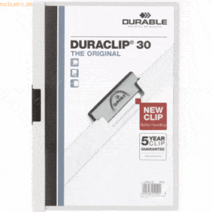 Durable Klemmmappe Duraclip 30 weiß VE=5 Stück