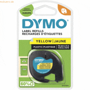 Dymo Etikettenband LetraTag 12mm x 4m schwarz auf gelb