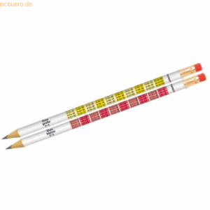 Eberhard Faber Bleistift '1x1' rund mit Tipradierer farbig sortiert