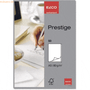 Elco Schreibblock Prestige A5 hochweiß 80 g/qm blanko 50 Blatt