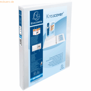 Exacompta Präsentationsringbuch Kreacover A4 20mm 2 Ringe weiß