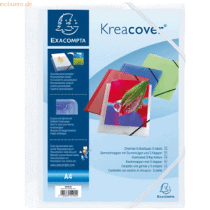 Exacompta Eckspannmappe Kreacover A4 PP 500my weiß