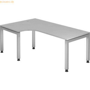 mcbuero.de Schreibtisch 200x120cm 90 Grad Grau