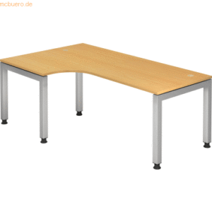 mcbuero.de Schreibtisch 200x120cm 90 Grad Buche