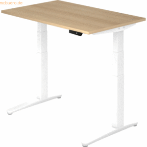 mcbuero.de Sitz-Steh-Schreibtisch elektrisch 120x80cm Eiche/Weiß