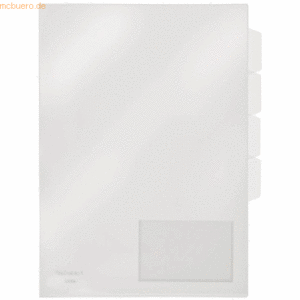 10 x Foldersys Sichthüllen-Register A4 PP 3 Fächer mit Taben transpare