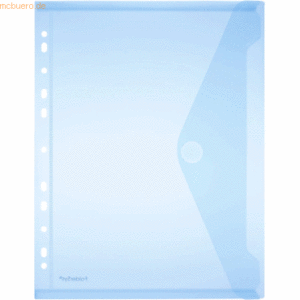 10 x Foldersys Dokumentenmappe A4 PP mit Lochrand Klettverschluss blau