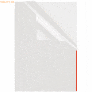 Foldersys Sichthüllen A4 mit Indexstreifen PP VE=100 Stück rot