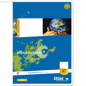 Format-X Schulheft A4 Lineatur 27 liniert mit Rand links+rechts 16 Bla