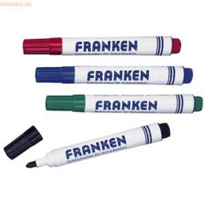 Franken Tafelschreiber nachfüllbar 2-6mm 2xschwarz je 1x rot und blau