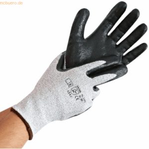 5 x HygoStar Schnittschutz-Handschuh Cut Safe L/9 grau-schwarz VE=12 P