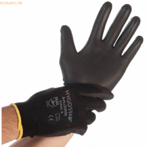 10 x HygoStar Nylon-Feinstrick-Handschuh Black Ace M/8 schwarz VE=12 P