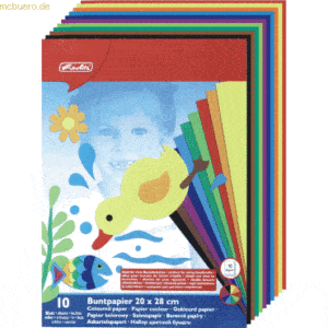 5 x Herlitz Buntpapierblock 20 x 28 cm 10 Blatt