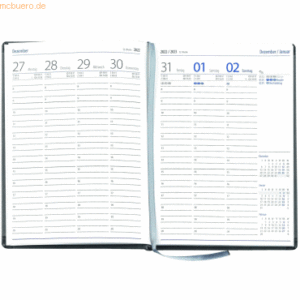 Güss Buchkalender A5 1 Woche auf 2 Seiten schwarz 2023