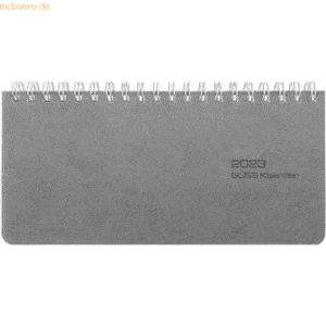 Güss Tischkalender 17x8cm 1 Woche/2 Seiten grau 2023