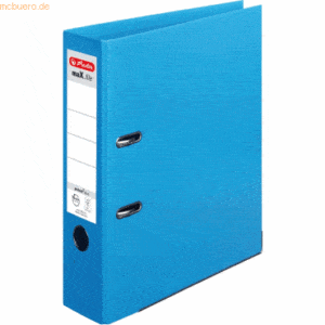 Herlitz Ordner protect+ Kunststoff (PP) A4 8cm hellblau maX.file