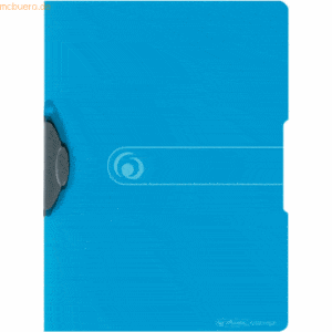 5 x Herlitz Cliphefter Express-Clip PP A4 blau transparent to go