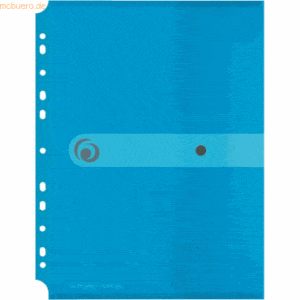 6 x Herlitz Dokumententasche A4 PP zum Abheften transparent blau to go