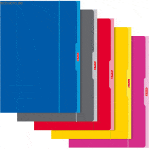 5 x Herlitz Sammelmappe A4 Gummizug farbig sortiert