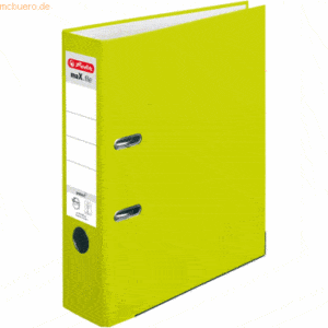 Herlitz Ordner maX.file protect A4 8cm neon grün PP-Kunststoffbezug