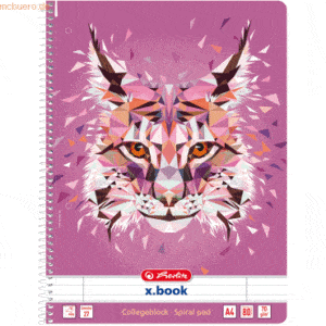 5 x Herlitz Spiralblock A4 80 Blatt 70g/qm Lineatur 27 Wild Animals Lu