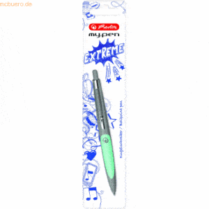 Herlitz Kugelschreiber Gel my.pen M Druckmechanik grau/minze