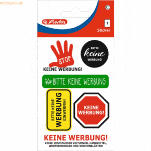 10 x Herlitz Etiketten 'Keine Werbung' selbstklebend VE=1 Blatt