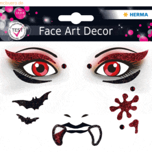 5 x HERMA Schmucketiketten Face Art Sticker Vampir Art Decor