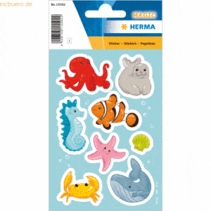 10 x HERMA Sticker Little Sea Animals Seide