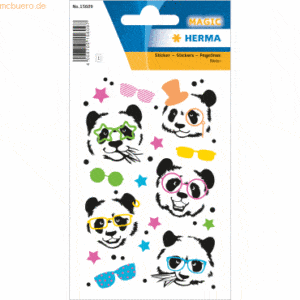 10 x HERMA Sticker Panda mit Neoneffekt